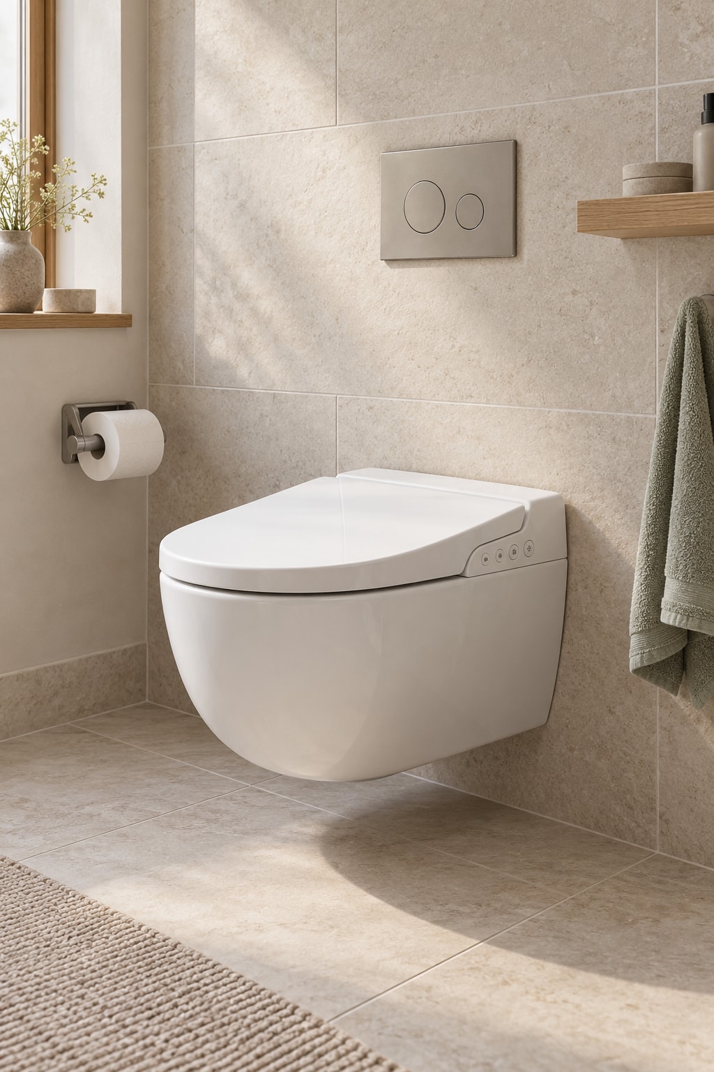 Illustrative moderne WC-Anordnung.